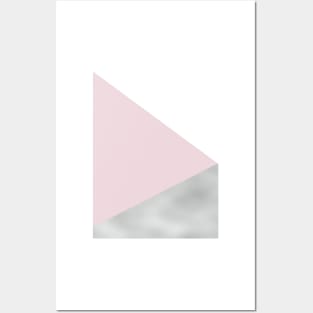 Abstract Pattern Triangles Pink / Gray Posters and Art